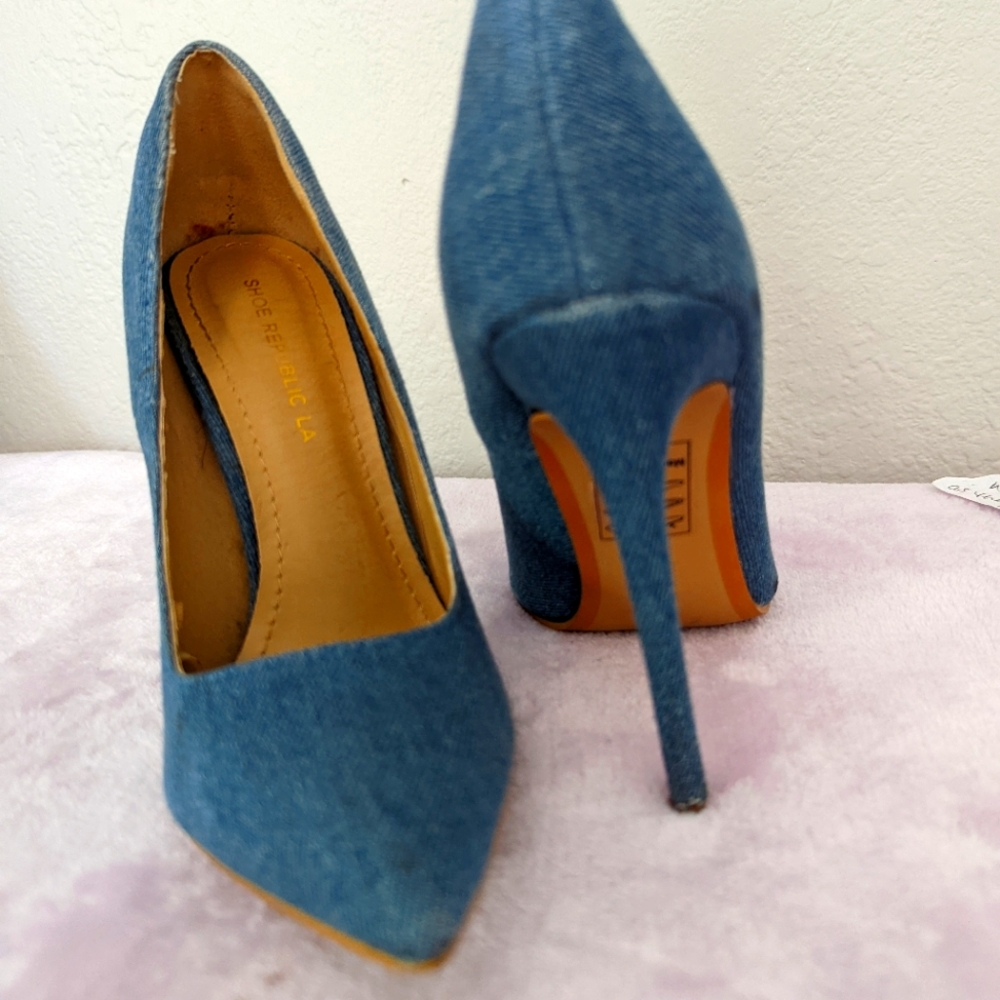 Denim Heels- Size 6